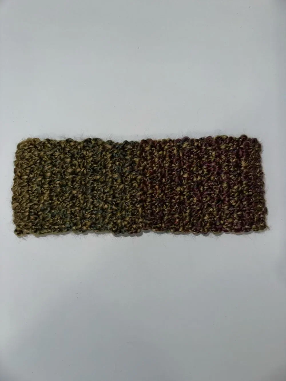 Hand Crochet Camo Green Purple Burgundy Twist Front Headband